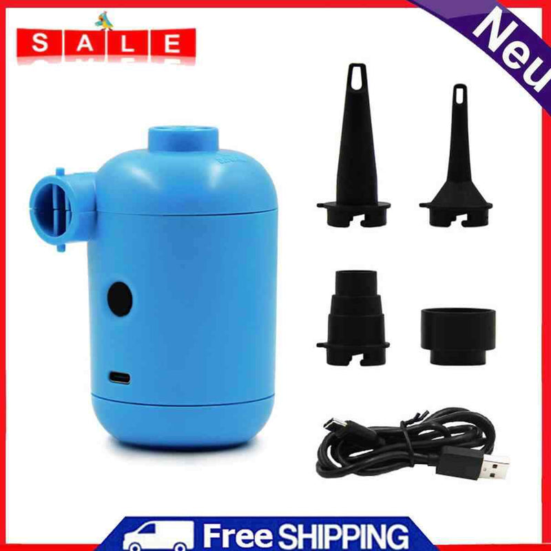Outdoor Mini Air Pump Camping Portable DC 5V USB Charging Electric Inflator Blue