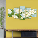 5pcs 5D DIY Full Drill Diamond Painting Lotus Cross Stitch Kits Home Wall Dec