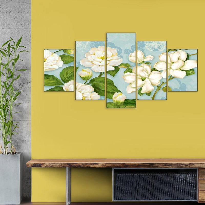 5pcs 5D DIY Full Drill Diamond Painting Lotus Cross Stitch Kits Home Wall Dec