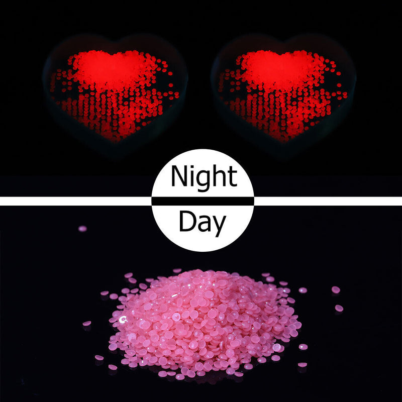 15g/Bag DIY Luminous Round Rhinestones Kit for Diamond Painting (Rose Pink)