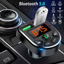 Bluetooth USB Car Charger For Mobile Phone Fast Charging V0X1 Holder L6C0 P1E0