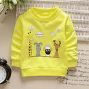 Boys Baby Cute O-Neck Sweatshirt Cute Animal Casual Tops (Yellow 12-18M)