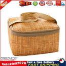 Rattan Portable Lunch Bag Insulated Thermal Camping Picnic Food Container Newly