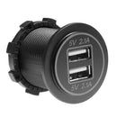 4.2A Car Motorcycle Dual USB Charger Sockets LED Power Plug Outlet (Blue) Newly