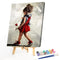 Red Skirt Girl Paint By Numbers Kit DIY Frameless Picture On Canvas (S438)