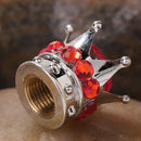 4pcs Car Rhinestone Crown Wheel Tire Valve Caps Auto Dust Air Cover (Red) Newly