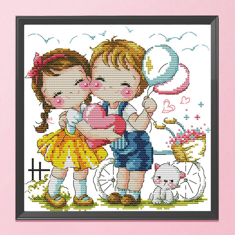 Partial Embroidery DIY Stamped Canvas 14CT Our Love Needlework Sets Home Decor