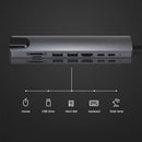 8 in 1 USB C Hub 100m Ethernet Port Adapter for Macbook Notebook Laptop Com