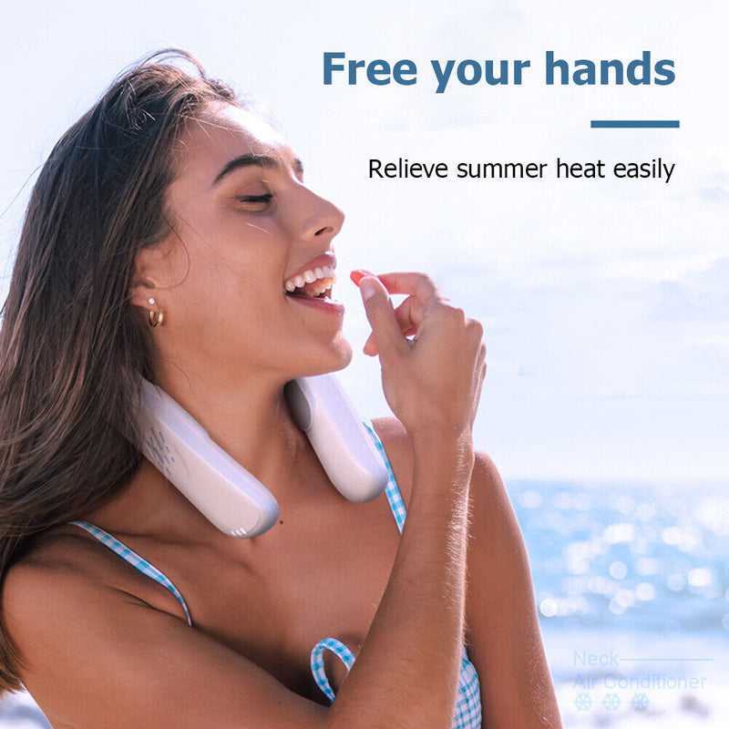 Leafless Hanging Neck Fan 360 Degree Summer Portable Air Cooling Neckband Fans
