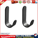 2pcs Punch Free Wall Door Mounted Coat Hook Key Hat Bags Organizer (Black) Newly