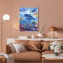 5D Diamond Painting Kit Dolphin Square Diamond Mosaic Picture Art