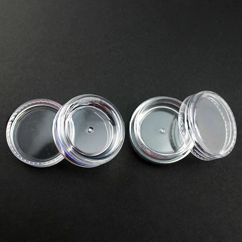 50Pcs Transparent Empty Plastic Cosmetic Sample Small Container Pots N3E2