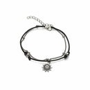 Women Summer Beach Leather Jewelry Anklets Sun Pendant Beads Charm  Foot Chain