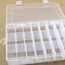 Adjustable 24 Compartment Plastic Storage Box Jewelry Earring Case Clear Newly