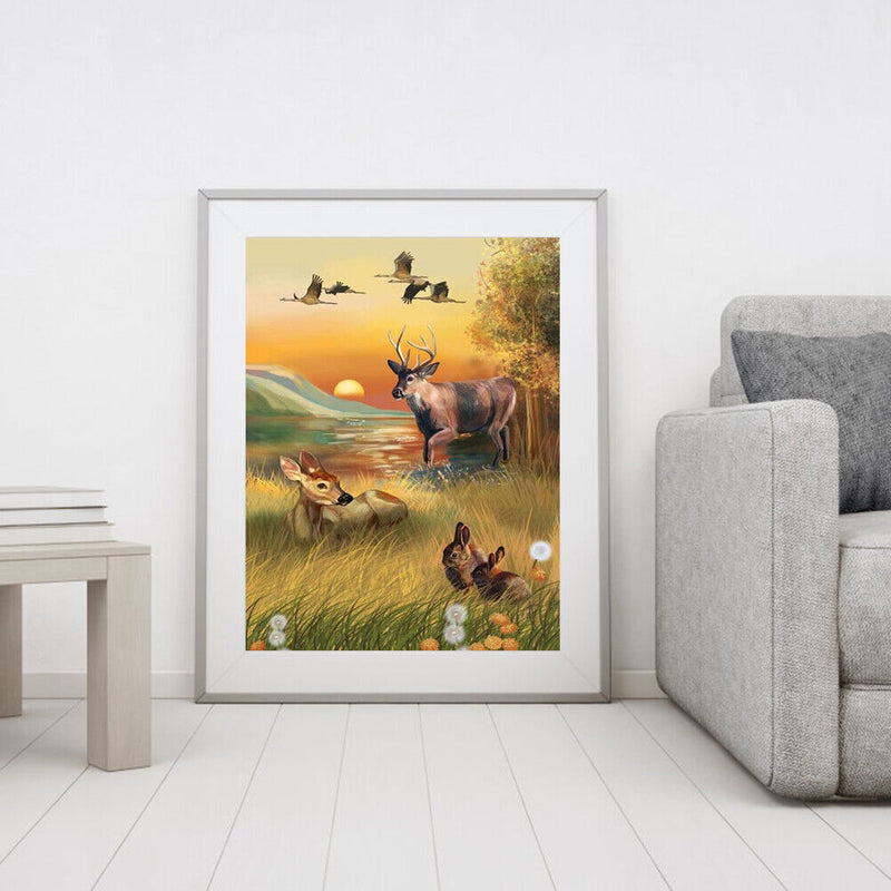 Forest Animals Oil Paint By Number DIY Acrylic Canvas Drawing Home Decorations
