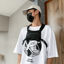 Street Shoulder Bags Women Men Nylon Hip Hop Vest Chest Pouch (1 Black)