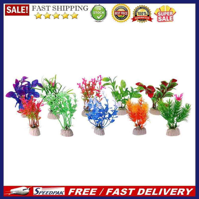 10pcs Water Plant Simulation Aquarium Fish Tank Decoration Ornament