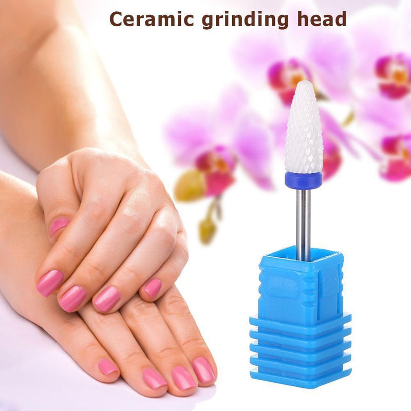 Nail Cone Tip Ceramic Drill Bits Electric Cuticle Clean for Manicure (02) Newly