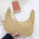 Fashion Women Pure Color Underarm Hobos Bags Top-handle Handbag (Yellow)