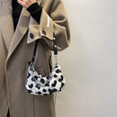 Chain Animal Print Underarm Bag Women Plush Furry Shoulder Purse (Style 1)