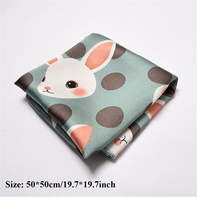 Women Gifts Elegant Square Scarf Hair Tie Band Silk Feel Satin Head Neck
