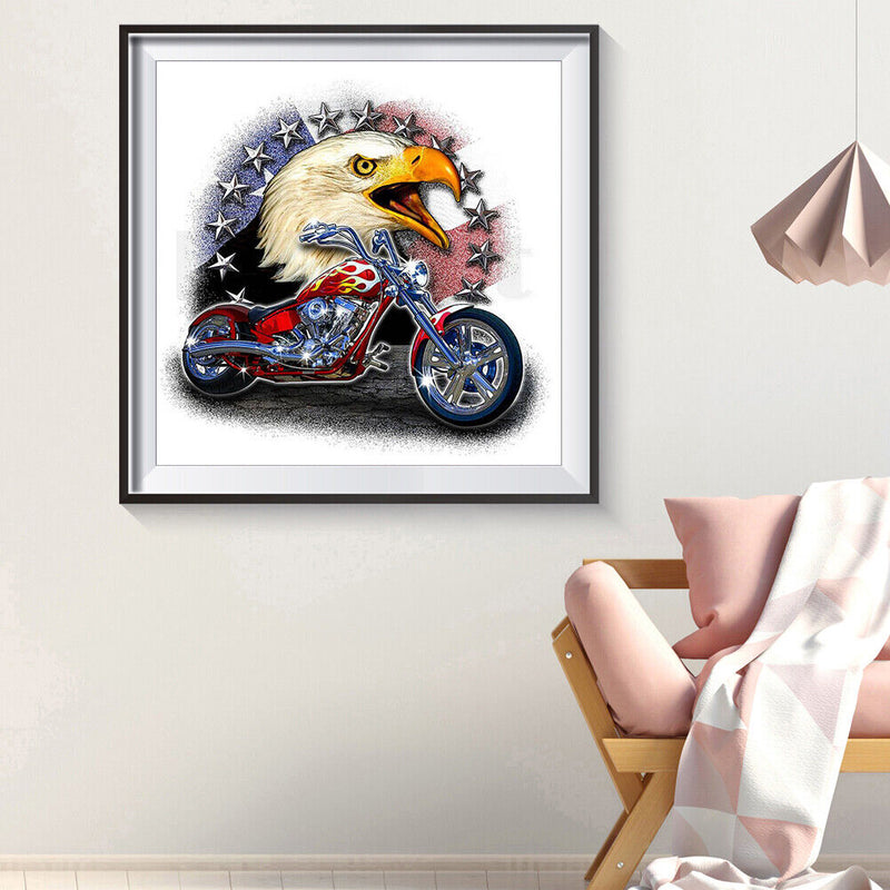 5D DIY Diamond Painting Motorcycle Eagle Embroidery Full Drill Cross Stitch Kits