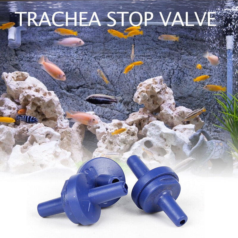 10pcs Tracheal Check Valve Fish Tank Aquarium Non Return Air Pump (Blue) Newly