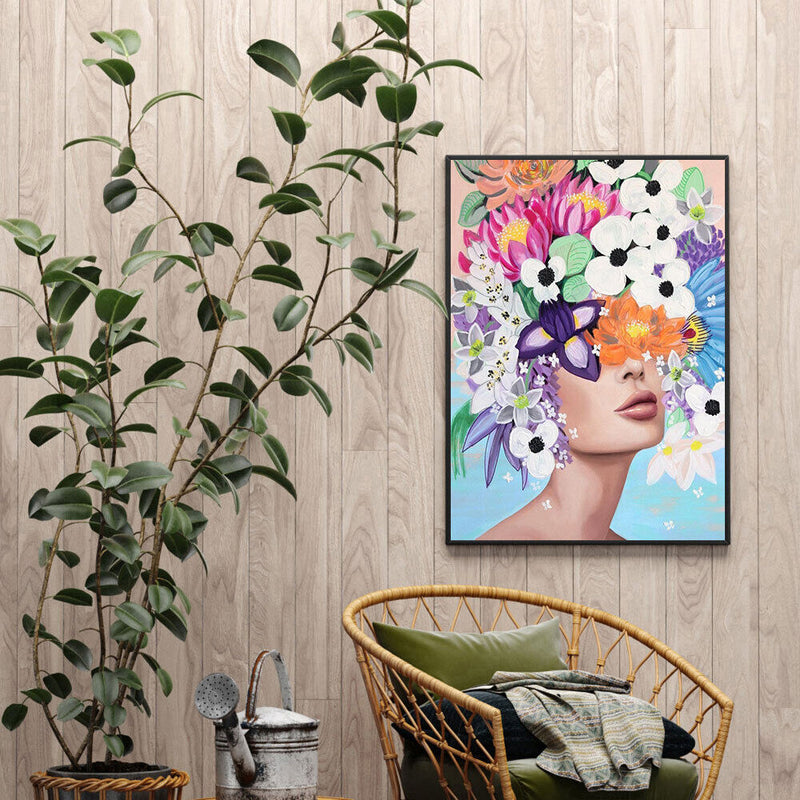 Flower Girl Oil Paint By Numbers Kits Canvas Picture Wall Art DIY Craft