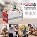 3 Grids Felt Storage Basket - Soft Kid Audio Toys Storage Containers (Red) Newly