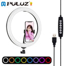 Curved Surface 8 Colors RGBW Selfie Video Light LED Ring Light USB 10 Modes