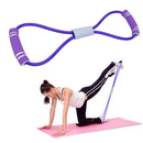 Yoga Resistance 8 Word Pull Rope Chest Expander Muscle Training (Purple)