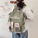 Preppy Style Women Travel Contrast Color Handbags Knapsack Teenage Girl Rucksack