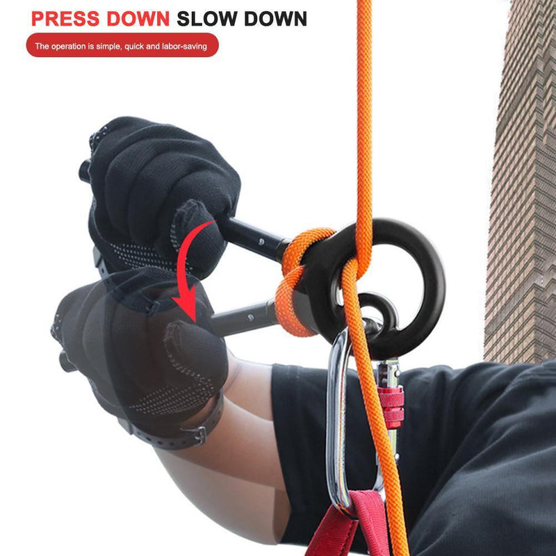 150kg Descender Climbing 9-Ring Downhill Rappelling Equipment (Black)