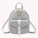 Women Preppy Style Hit Color Bow Leaf Mini Shoulder Bag Cute Leather Backpack