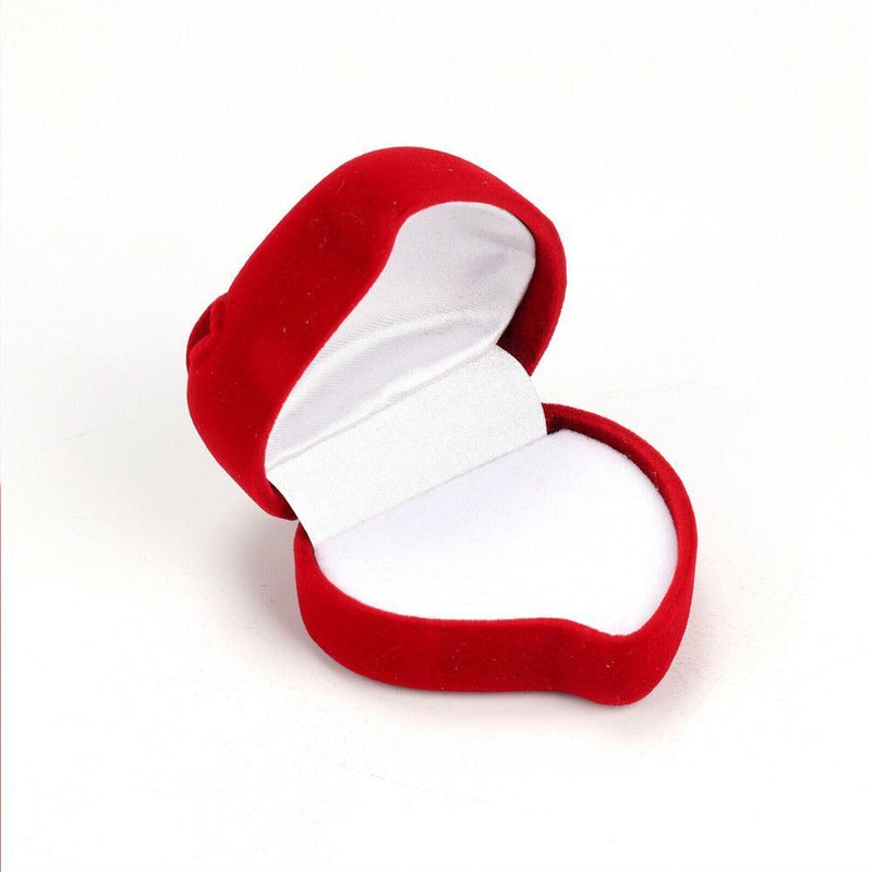 Gift Storage Engagement Jewelry Box Wedding Ring Box Red Heart Velvet Ring Box