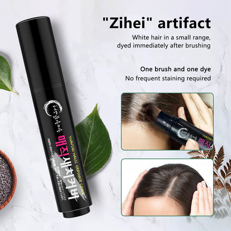 Disposable Hair Brush Brush Hair Dye Cover White Hair (Dark Brown)