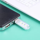 Mini Portable USB Book Light Bright Reading Lamp for PC Laptop (White 3LED)