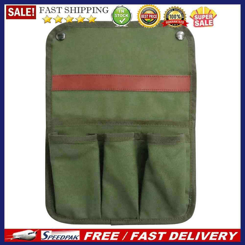 Canvas Storage Bag Camping Chair Arm Cell Phone Multi Pocket Hanging Organize