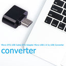 Micro USB Cable Adapter USB 2.0 to USB OTG Converter for Mouse (Black 2pcs)