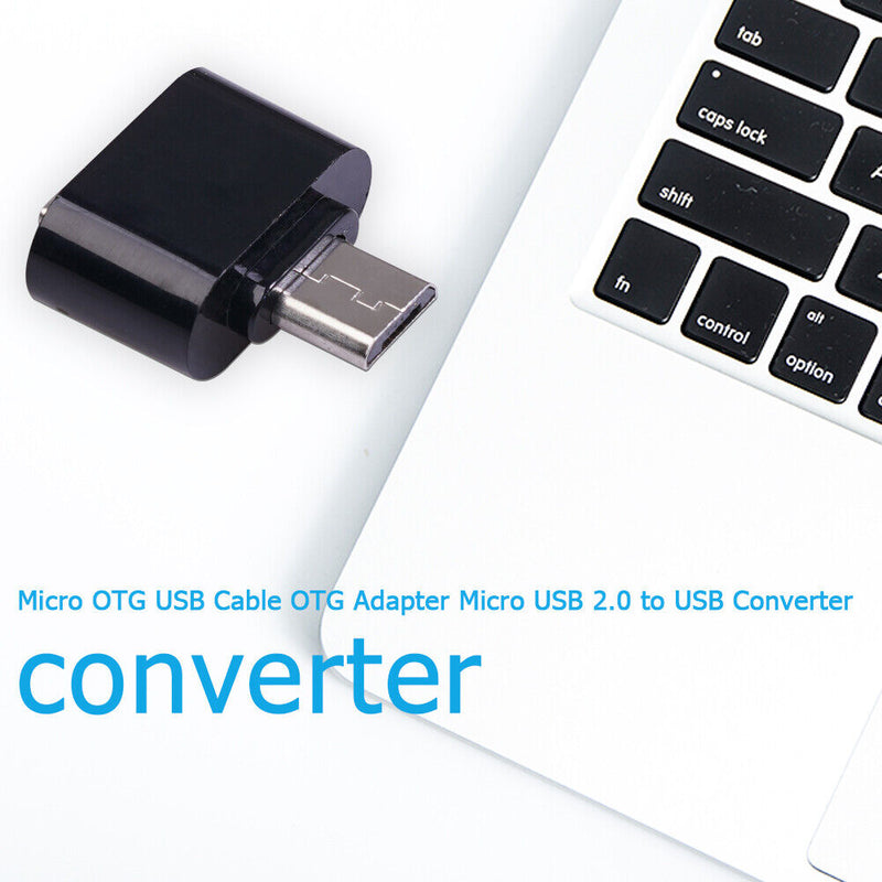 Micro USB Cable Adapter USB 2.0 to USB OTG Converter for Mouse (Black 2pcs)