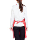 Plain Stripe Kitchen Apron with Front Pocket Chefs Cooking Baking (Red)