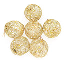 6pcs Luxury Christmas Fixed Ball Hollow Wire Home Party Wall Hanging Ornament