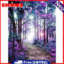 Painting By Numbers DIY Purple Grove Canvas Oil Wall Art Picture Ornaments Kit