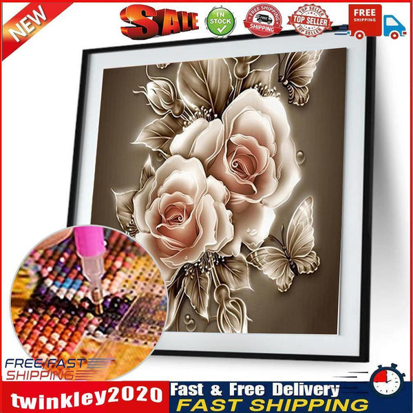 DIY 5D Diamond  Retro Flower  Painting Embroidery Home Decor Craft Newly