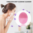 Electric Face Cleaing Brush Silicone Deep Washing Massager Cleaner (Pink)