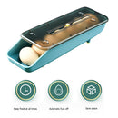 Kitchen Containers Egg Storage Box Fresh Keep Refrigerator Egg Tray (Blue) Newly