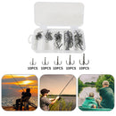 50pcs High Carbon Steel Barbed 3-Claw Fishing Hooks Set Lure Triple Fishhoo