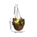 Led String Lights Flower Wreath Christmas Hanging Basket For Front Door