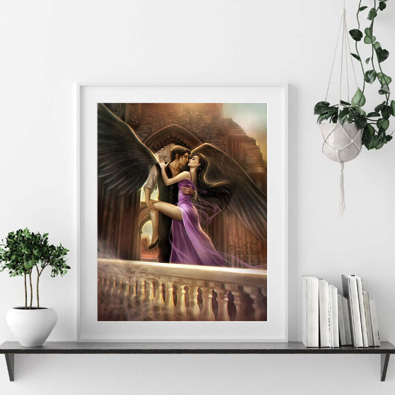 Fallen Angel Lovers Oil Paint By Numbers Drawing DIY Picture for Adults Children