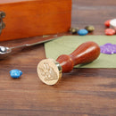 Retro Plant Pattern Wax Seal Stamps Wooden Handle DIY Sealing Wax (F307)